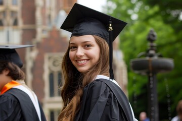 Graduating Students Celebrating Academic Achievement at College Ceremony
