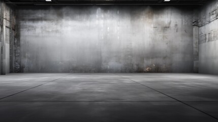 Monochromatic View of a Spacious Industrial Style Empty Room