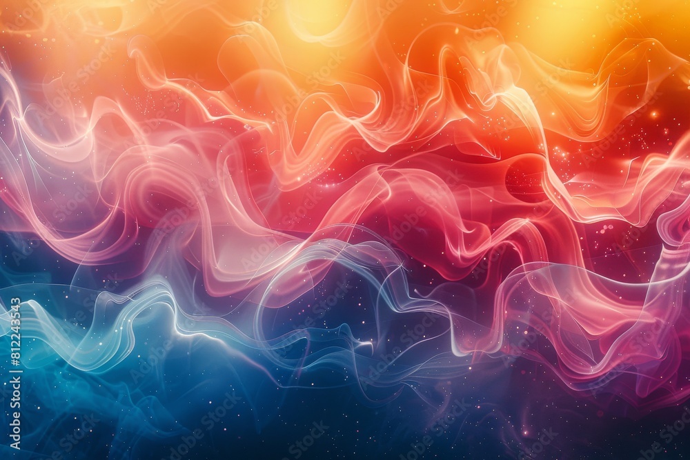 Canvas Prints captivating digital art presenting fluidity with waves of colors blending into each other, evoking a