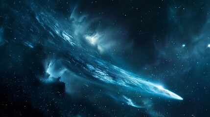 Fototapeta premium flying comet in space.