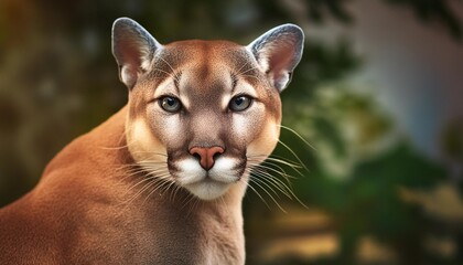 portrait of a big cat cougar puma concolor generative ai