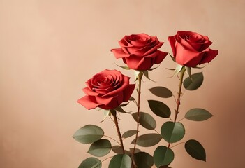 Obraz premium Red roses of paper cut flowers for background