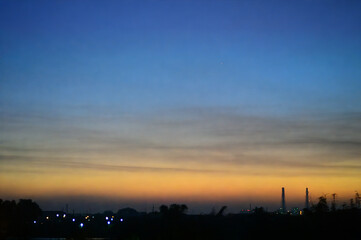 sunset over the city