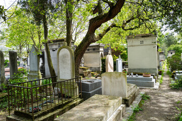 vue du cimetière du Père-Lachaise à Paris en France