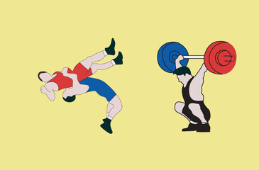 sports vector hand draw illustration