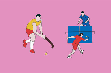 sports vector hand draw illustration