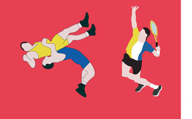 sports vector hand draw illustration