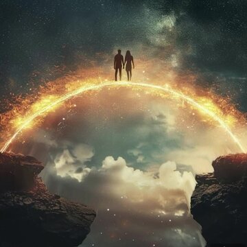 Two on the edge of a mystical abyss: a journey into an unknown world.