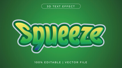 Editable text effect Style squeeze eps vector text effects template green color