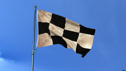 Flag of the finish on the mast