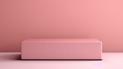 A pink box is sitting on a pink wall