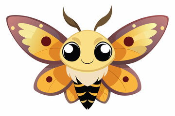 io moth cartoon vector illustration