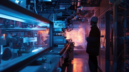 An EUV lithography machine during operation