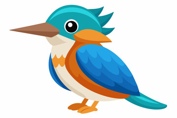 kingfisher bird cartoon vector illustration