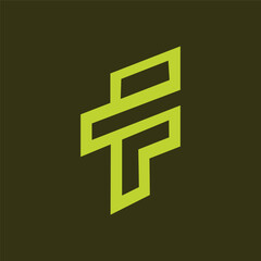 Fototapeta premium F Letter Minimalist Unique Logo Design