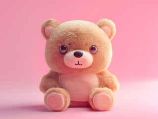 Obraz premium Cute kawaii squishy bear plush toy with realistic texture. 
