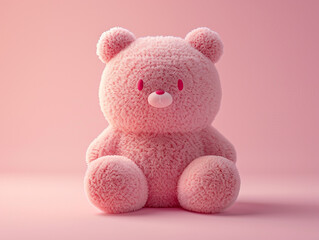 Obraz premium Cute kawaii squishy bear plush toy with realistic texture. 