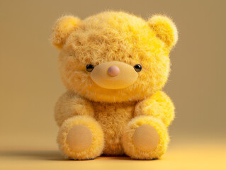 Obraz premium Cute kawaii squishy bear plush toy with realistic texture. 