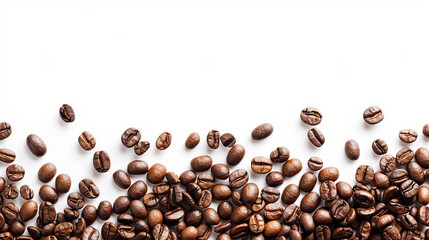 Naklejka premium Group of Coffee Beans on White Background