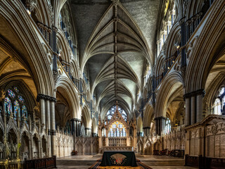 Lincoln Cathedral, Roman Catholic Gothic church and cathedral wi