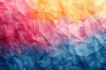 A beautiful gradient on crumpled paper transitioning from pink to blue
