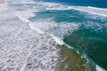 Aerial view of high tide waves at Malaysia
