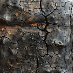 Close up of a cracked brown wood with a unique pattern on the bedrock surface