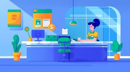 Obraz premium Bank Teller at Work: Daily Responsibilities and Financial Advice