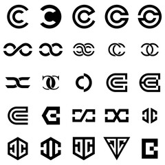 Initial Letter CC logo design