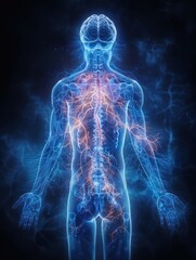 Nerve network: nervous system - unraveling the intricate web of neurons and synapses, vital role of this complex system in regulating bodily functions and responses.