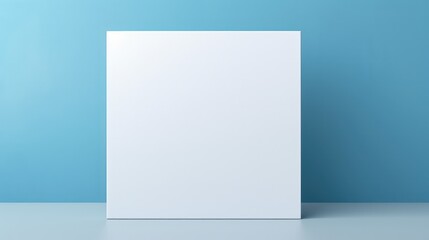 A white box is sitting on a blue background