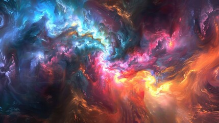 An abstract digital wallpaper featuring swirling patterns of vibrant colors and light, creating a mesmerizing visual experience.