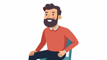 bearded smiling man dressed in casual clothes cartoon vector illustration