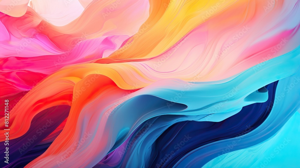 Leinwandbilder A captivating mix of colors forms an eye-catching abstract composition, Swirls of color blend harmoniously in an abstract masterpiece.