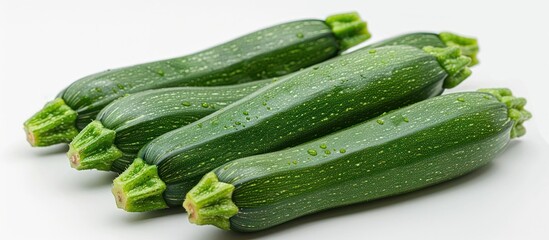 Fresh Vietnamese Thai Zucchinis Vegetable Isolate on White Background for Cooking or Healthy Eating