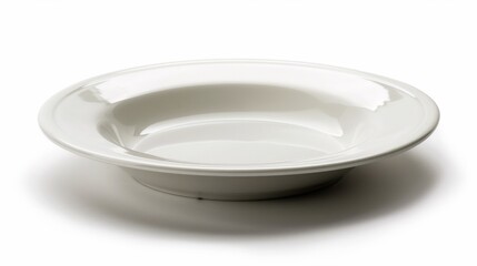 A white bowl on a table with no food in it, AI