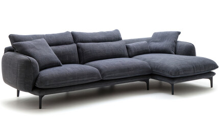 contemporary blue fabric sofa in a clean and modern design