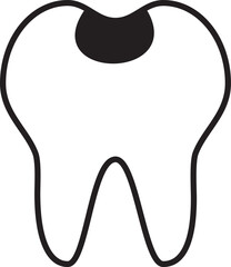 illustration of a cavity tooth icon