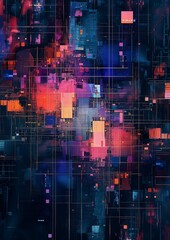 Colorful Abstract Background With Squares and Squares