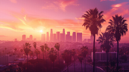Stunning Sunset Over the City of Los Angeles