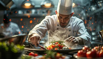 Conceptualize a cooking competition where chefs compete to create the most innovative dish, showcasing their culinary skills and creativity