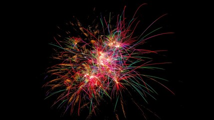 Colorful fireworks display in night sky Memorial Day