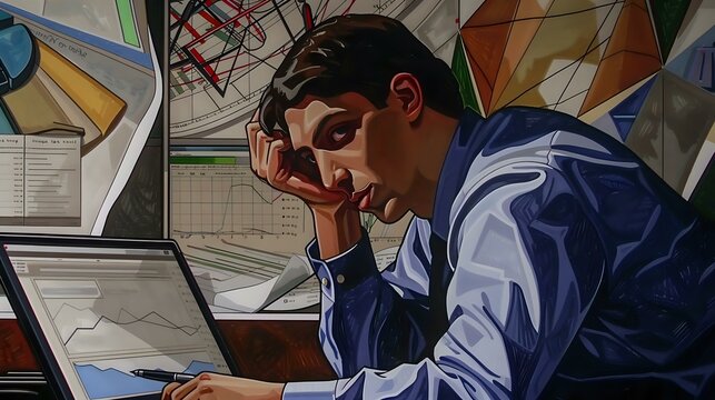 Strategic Financial Manager at Desk with Analytical Tools and Collaboration