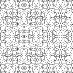 Fototapeta premium Seamless black pattern of geometric butterflies in combinatorics style on a white background