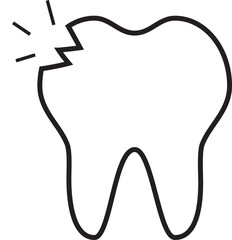 illustration of a broken tooth icon
