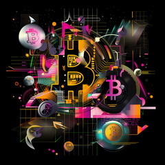 virtual cosmic space of different graphical representations of bitcoin