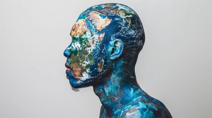Woven Together: Human Body Adorned with Earth's Intricate Beauty (Our Connection to the Planet)