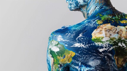 Woven Together: Human Body Adorned with Earth's Intricate Beauty (Our Connection to the Planet)