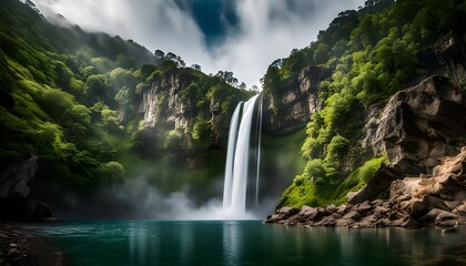 Fototapeta premium majestic waterfall in jungle