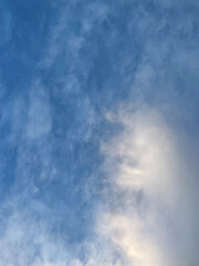 Dramatic sky with evening sunlight